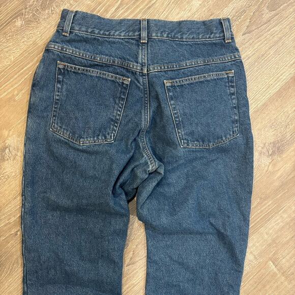 Vintage LL Bean Flannel Lined Blue Jeans Womens 10 Petite Outdoor Grunge 90s - Picture 3 of 10